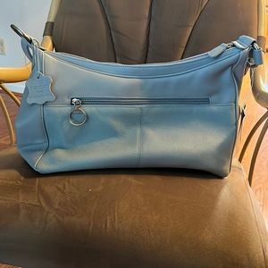 Aurielle leatherware  light blue adjustable strap purse